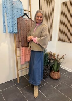 Marta Strik Og Kappe Og Part Two Denim Nederdel