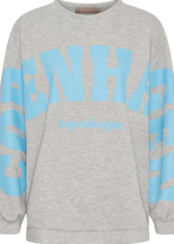 Marta Sweat Grå Lyseblå Style Hibiscus