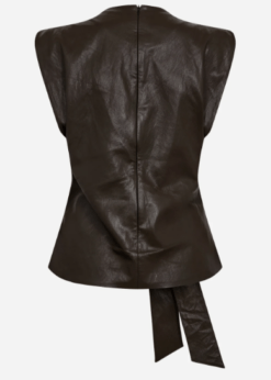 Mørkebrun Glitt Pleat Top Dark Brown Fra Co Couture