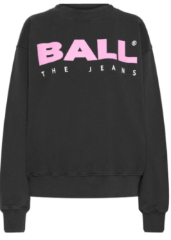 Sort Ball Sweat Med Pink Skrift