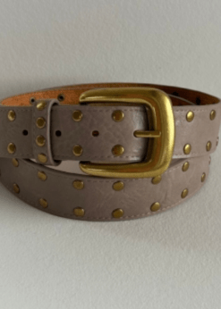 Three M Bælte Nougat Farvet Med nitter