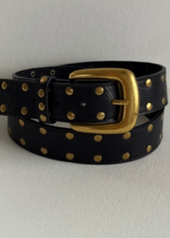 Three M Sort Bælte Med Guld Nitter 2522