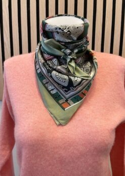 Three M Tørklæde I Grønt Print