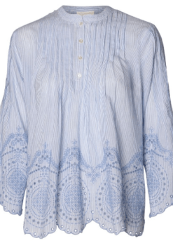 AJ117 Project Clementine Bluse I Lyseblå Hvide Striber