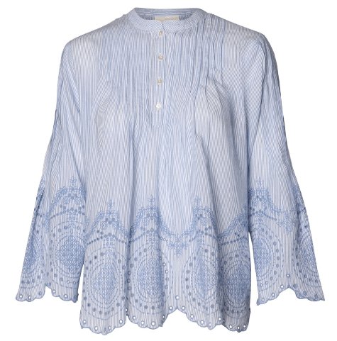 AJ117 Project Clementine Bluse I Lyseblå Hvide Striber