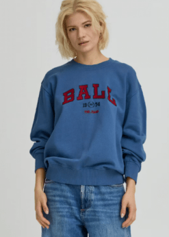Blå Ball Sweat Med Rød Skrift Style Taylor