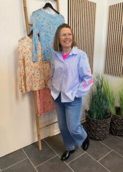 Blå Hvidstribet Bellamy Skjorte Fra Marta