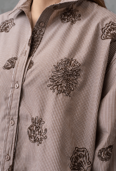 Love1516 Brunstribet Skjorte I Bomuld Fra Love & Divine