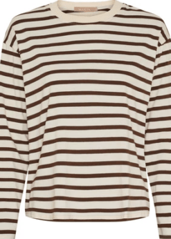 Marta Kara Bluse Moro Beige Stribet
