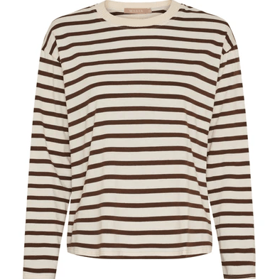 Marta Kara Bluse Moro Beige Stribet