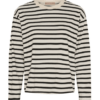 Marta Kara Bluse Sort Hvid Stribet