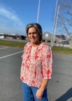 Alvia Bluse Koral Print Fra Part Two