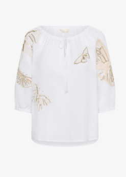 Brianna Bluse I Hvid Med Broderi Fra Cream