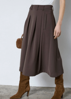 Co Couture Anya Pleat Midi Nederdel Mocca
