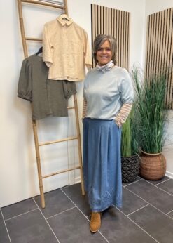 Co Couture Denim Nederdel Og Soft Rebels Marla Strik I Lysegrøn