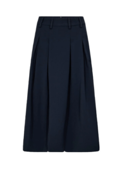 Co Couture Marineblå Anya Midi Pleat Nederdel