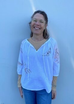 Continue Meshbluse Og Cream Brianna Bluse