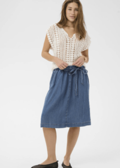 Cream Denim Nederdel Style Molly