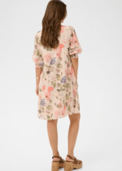 Cream Lucia Kjole I Print