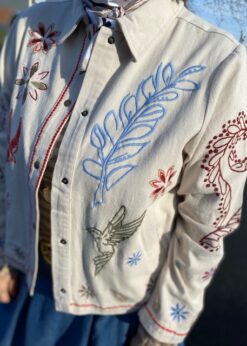 Jakke Med Broderi Fra Cream