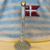 Lille Keramik Flag Love Creme Stang Grøn Fod