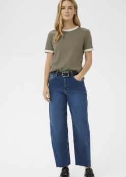 Part Two Angelita T Shirt Khaki Med Offwhite Kanter