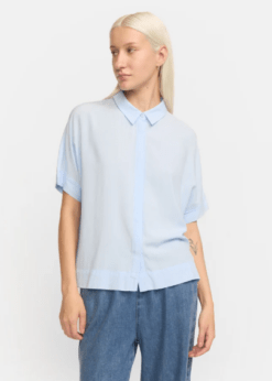 Soft Rebels Lyseblå Freedom Skjorte Med Kort Ærme