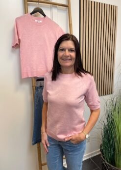 Soft Rebels Strik Marla O Neck Rosa