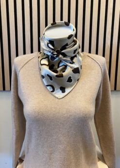 Vanting Tørklæde Med Hjerter Brun