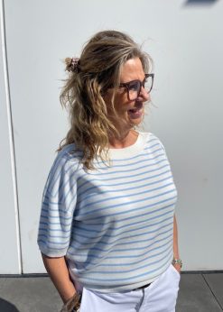 Blåstribet Numph Bluse Style Sillio