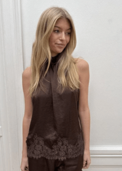 Brun Live Top With Lace Fra Continue