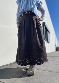 Brun Poppy Scallop Nederdel Fra Co Couture