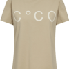 Co Couture Beige Hvid Signiature T Shirt