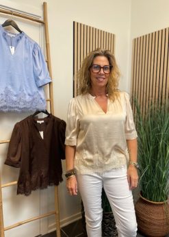 Continue Moe Lace Bluse Champagne