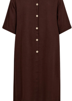 Freequent Brun Lava Dress Med Knapper På Ryggen
