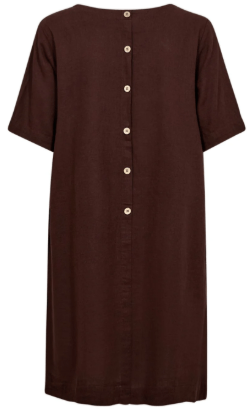 Freequent Brun Lava Dress Med Knapper På Ryggen