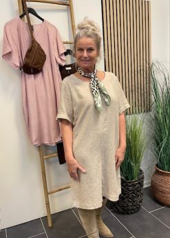 Freequent Lava Hør Kjole Og Bukela Støvle