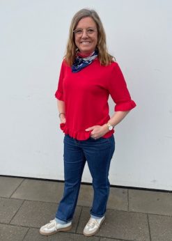 Freequent Rød Katie Strik Og Marc Lauge Lena Jeans