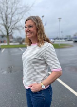 Freequent Strik Style Zanti Med Lyserøde Kanter