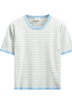 Freequent Zanti Bluse Med Lyseblå Kanter