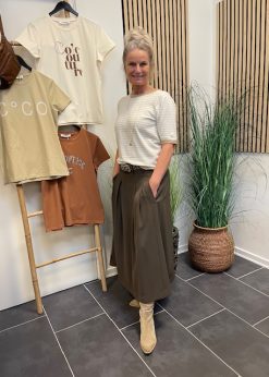 Freequent Zanti Strik Og Brun Co Couture Nederdel