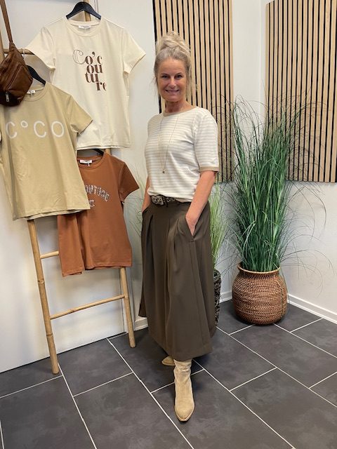 Freequent Zanti Strik Og Brun Co Couture Nederdel