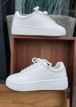 Hvid Sneakers På Tyk Sål Fra Duffy