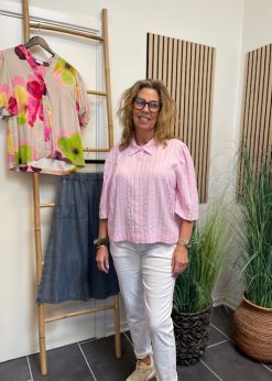 Lyserød Stribet Skjorte Fra Numph