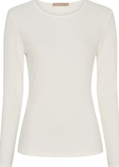 Marta Cremefarvet Aster Langærmet T Shirt