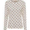 Marta Elissa Bluse Beige Med Brune Prikker
