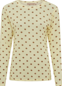 Marta Elissa Bluse Gul Med Brune Prikker