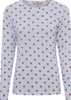 Marta Elissa Bluse Lyseblå Med Brune Prikker