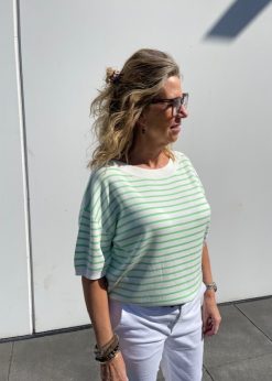 Numph Grønstribet Bluse