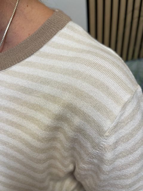 Sand Offwhite Stribet Zanti Bluse Fra Freequent